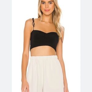 REVOLVE/Avila Liana Tank Black Crop Top with Adjustable Straps